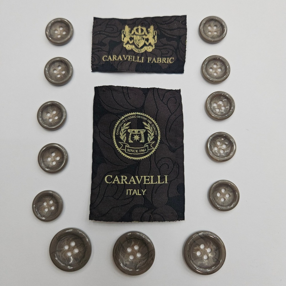 Caravelli Beige Swirl‎ Suit Blazer Replacement Buttons Set of 13 Marbled Sewing